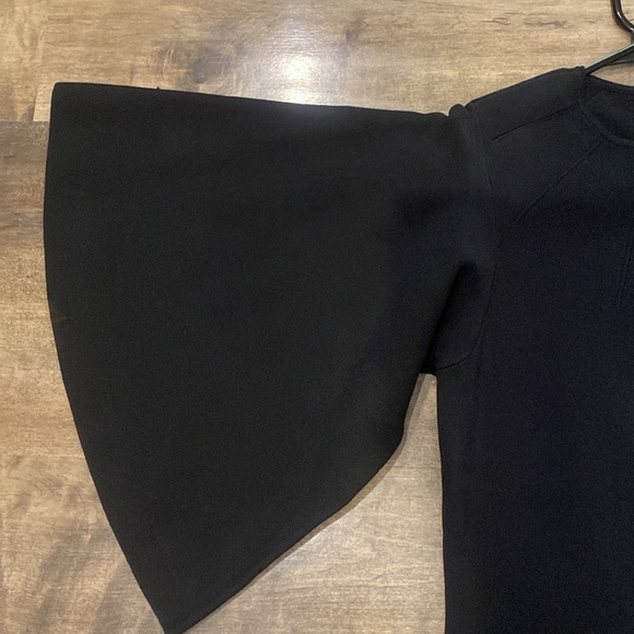 TED BAKER LONDON Lounia Fluted Sleeve Body-Con Sweater Dress Black SZ 3 NWT - Picture 7 of 12